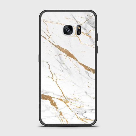 Samsung Galaxy S7 Edge Cover- Mystic Marble Series - HQ Ultra Shine Premium Infinity Glass Soft Silicon Borders Case