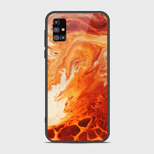 Samsung Galaxy M31s Cover - Mystic Marble Series - HQ Ultra Shine Premium Infinity Glass Soft Silicon Borders Case