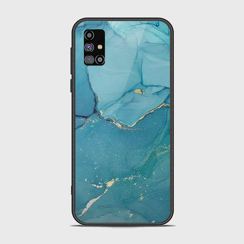 Samsung Galaxy M31s Cover - Mystic Marble Series - HQ Ultra Shine Premium Infinity Glass Soft Silicon Borders Case