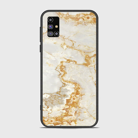 Samsung Galaxy M31s Cover - Mystic Marble Series - HQ Ultra Shine Premium Infinity Glass Soft Silicon Borders Case