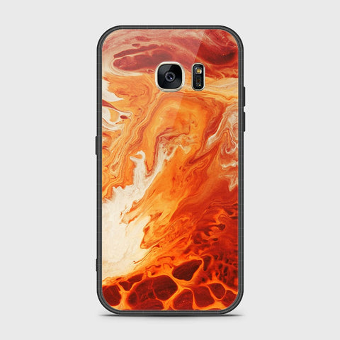 Samsung Galaxy S7 Cover- Mystic Marble Series - HQ Ultra Shine Premium Infinity Glass Soft Silicon Borders Case