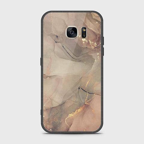 Samsung Galaxy S7 Cover- Mystic Marble Series - HQ Ultra Shine Premium Infinity Glass Soft Silicon Borders Case