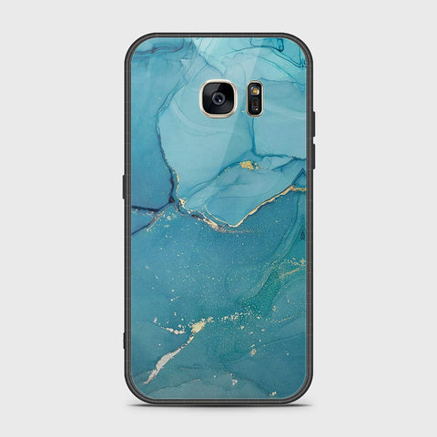 Samsung Galaxy S7 Cover- Mystic Marble Series - HQ Ultra Shine Premium Infinity Glass Soft Silicon Borders Case