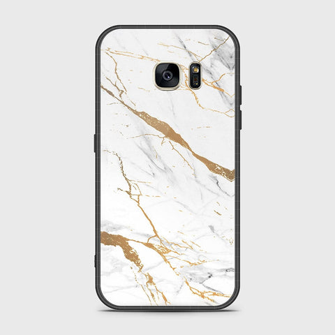 Samsung Galaxy S7 Cover- Mystic Marble Series - HQ Ultra Shine Premium Infinity Glass Soft Silicon Borders Case