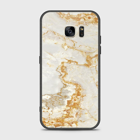 Samsung Galaxy S7 Cover- Mystic Marble Series - HQ Ultra Shine Premium Infinity Glass Soft Silicon Borders Case