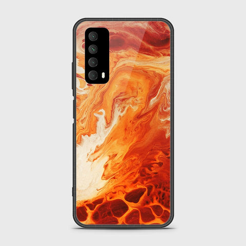 Huawei Psmart 2021 Cover- Mystic Marble Series - HQ Ultra Shine Premium Infinity Glass Soft Silicon Borders Case