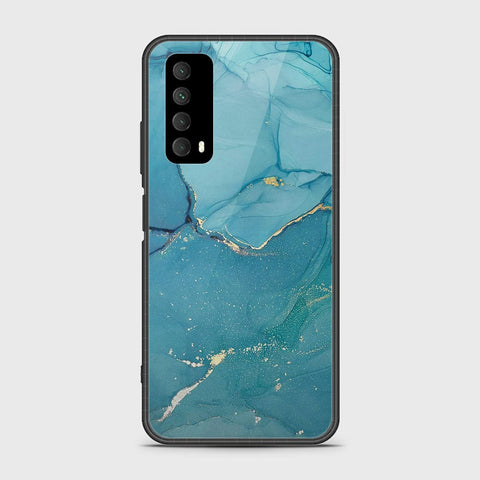 Huawei Psmart 2021 Cover- Mystic Marble Series - HQ Ultra Shine Premium Infinity Glass Soft Silicon Borders Case