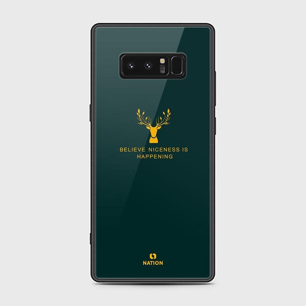 Samsung Galaxy Note 8 Cover - Nice Series - D175 - HQ Ultra Shine Premium Infinity Glass Soft Silicon Borders Case ( Fast Delivery )