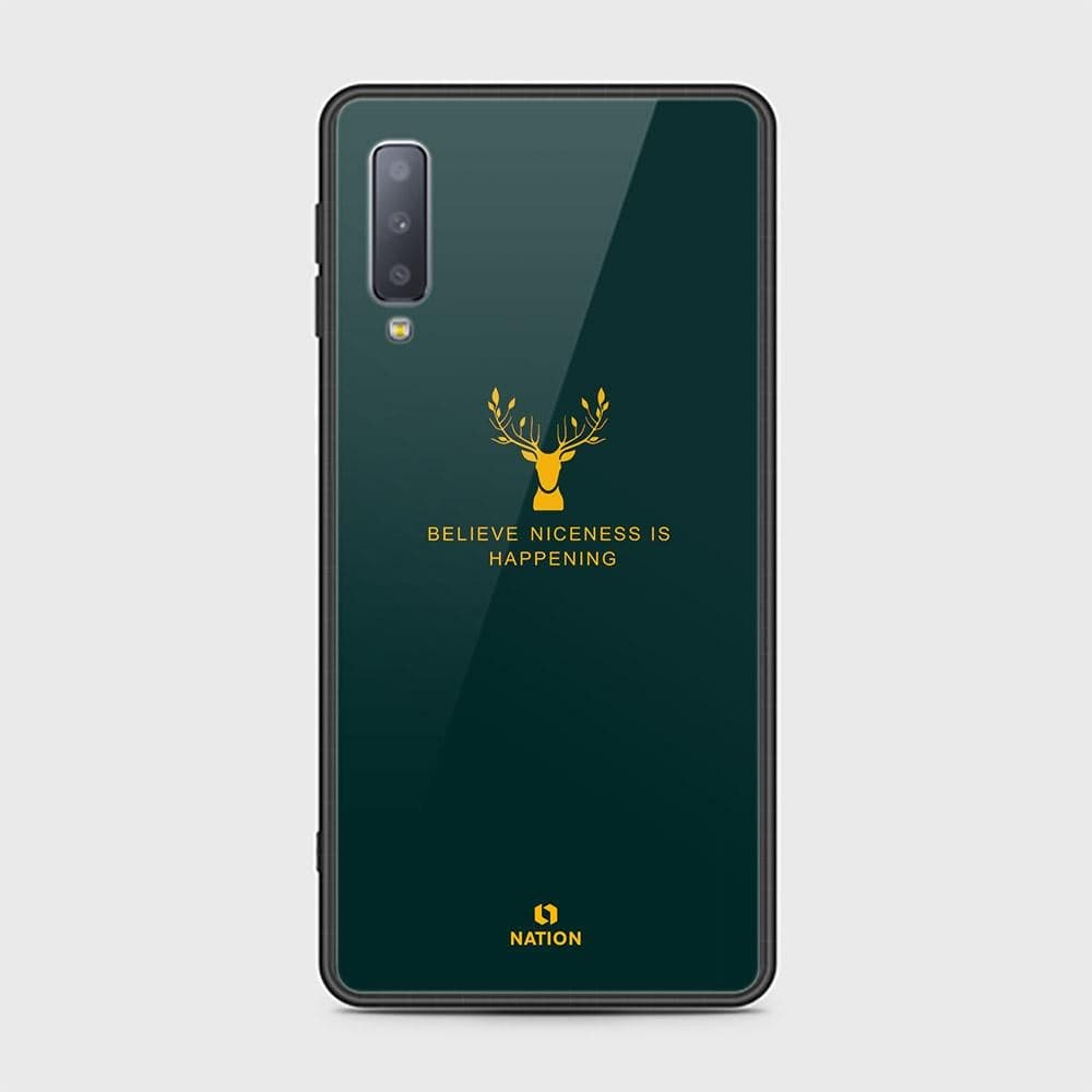 Samsung Galaxy A7 2018 Cover - Nice Series - D180 - HQ Ultra Shine Premium Infinity Glass Soft Silicon Borders Case ( Fast Delivery )