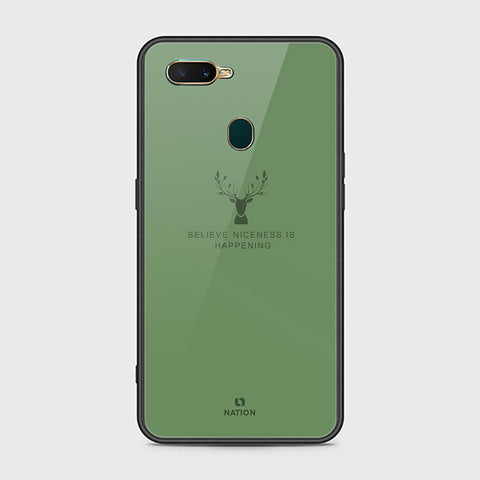 Oppo A7 Cover - Nice Series - D34 - HQ Ultra Shine Premium Infinity Glass Soft Silicon Borders Case ( Fast Delivery )