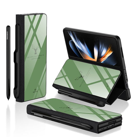 Samsung Galaxy Z Fold 3 5G Cover- Nice Series - HQ Ultra Shine Premium Infinity Glass Soft Silicon Borders Case