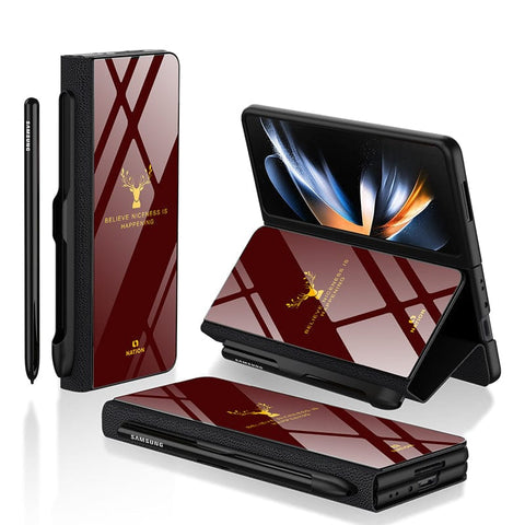 Samsung Galaxy Z Fold 3 5G Cover- Nice Series - HQ Ultra Shine Premium Infinity Glass Soft Silicon Borders Case