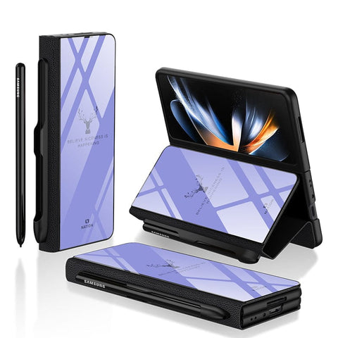 Samsung Galaxy Z Fold 3 5G Cover- Nice Series - HQ Ultra Shine Premium Infinity Glass Soft Silicon Borders Case