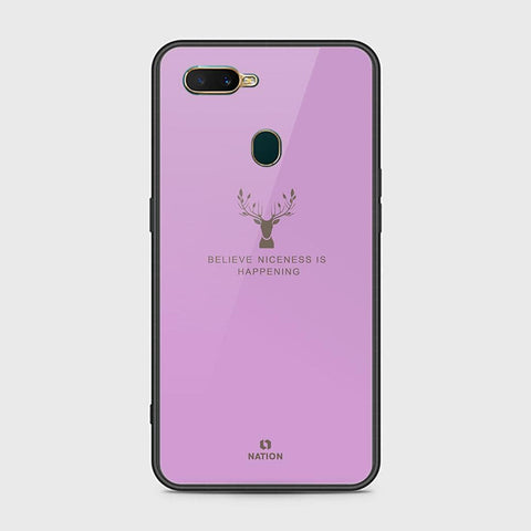 Oppo A7 Cover - Nice Series - HQ Ultra Shine Premium Infinity Glass Soft Silicon Borders Case