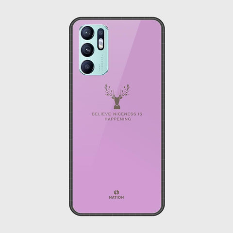 Oppo Reno 6 Cover - Nice Series - HQ Ultra Shine Premium Infinity Glass Soft Silicon Borders Case