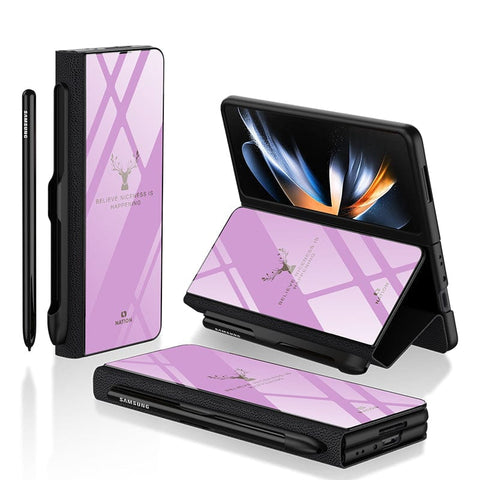 Samsung Galaxy Z Fold 3 5G Cover- Nice Series - HQ Ultra Shine Premium Infinity Glass Soft Silicon Borders Case