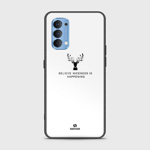 Oppo Reno 4 Cover - Nice Series - HQ Ultra Shine Premium Infinity Glass Soft Silicon Borders Case