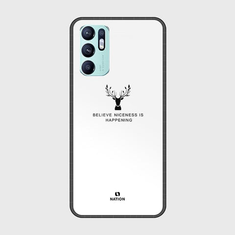 Oppo Reno 6 Cover - Nice Series - HQ Ultra Shine Premium Infinity Glass Soft Silicon Borders Case