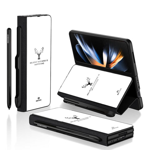 Samsung Galaxy Z Fold 3 5G Cover- Nice Series - HQ Ultra Shine Premium Infinity Glass Soft Silicon Borders Case