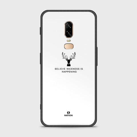 OnePlus 6 Cover- Nice Series - HQ Ultra Shine Premium Infinity Glass Soft Silicon Borders Case ( Fast Delivery )