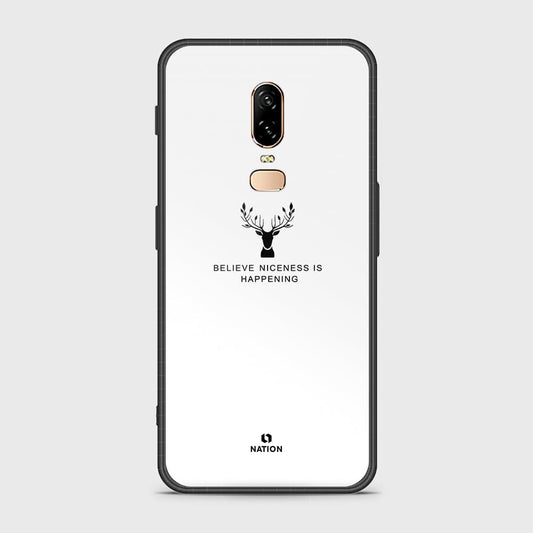 OnePlus 6 Cover- Nice Series - D5 - HQ Ultra Shine Premium Infinity Glass Soft Silicon Borders Case ( Fast Delivery )