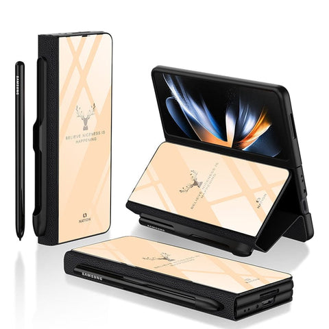 Samsung Galaxy Z Fold 3 5G Cover- Nice Series - HQ Ultra Shine Premium Infinity Glass Soft Silicon Borders Case