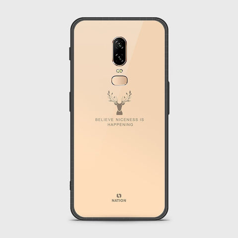 OnePlus 6 Cover- Nice Series - HQ Ultra Shine Premium Infinity Glass Soft Silicon Borders Case ( Fast Delivery )