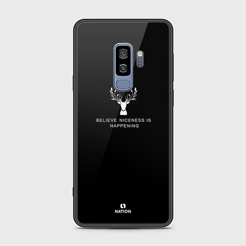 Samsung Galaxy S9 Plus Cover - Nice Series - D193 - HQ Ultra Shine Premium Infinity Glass Soft Silicon Borders Case ( Fast Delivery )