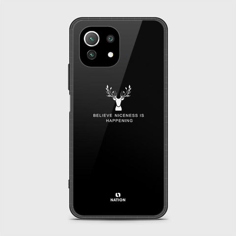 Xiaomi Mi 11 Lite Cover - Nice Series - D150 - HQ Ultra Shine Premium Infinity Glass Soft Silicon Borders Case ( Fast Delivery )