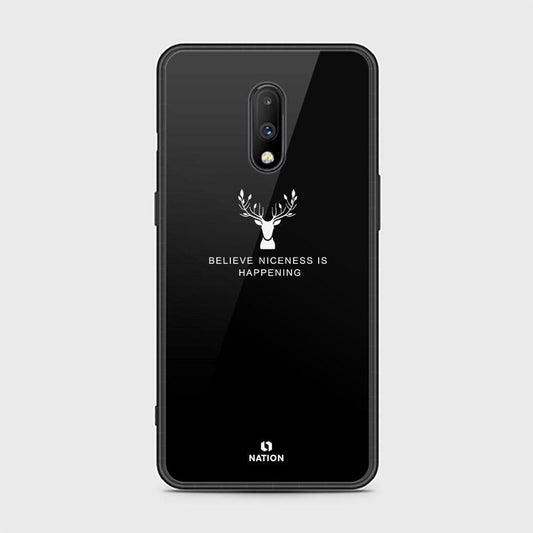 OnePlus 7 Cover - Nice Series - HQ Ultra Shine Premium Infinity Glass Soft Silicon Borders Case (Fast Delivery)(W)