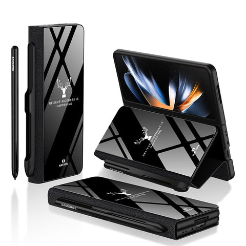 Samsung Galaxy Z Fold 3 5G Cover- Nice Series - HQ Ultra Shine Premium Infinity Glass Soft Silicon Borders Case