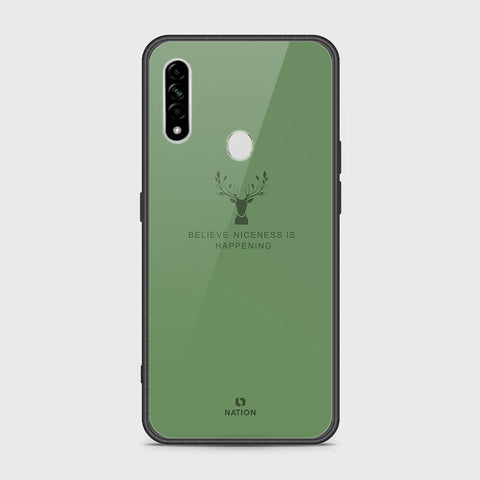 Oppo A8 Cover- Nice Series - HQ Ultra Shine Premium Infinity Glass Soft Silicon Borders Case