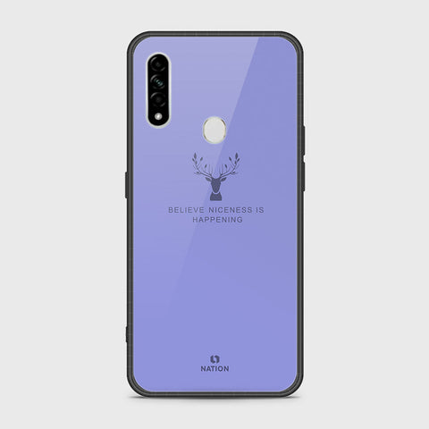 Oppo A8 Cover- Nice Series - HQ Ultra Shine Premium Infinity Glass Soft Silicon Borders Case