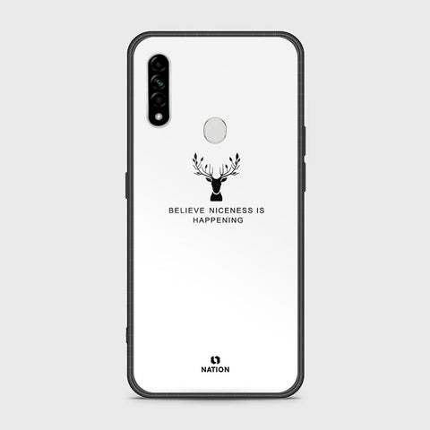 Oppo A8 Cover- Nice Series - HQ Ultra Shine Premium Infinity Glass Soft Silicon Borders Case