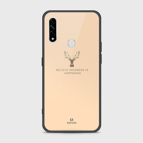 Oppo A8 Cover- Nice Series - HQ Ultra Shine Premium Infinity Glass Soft Silicon Borders Case