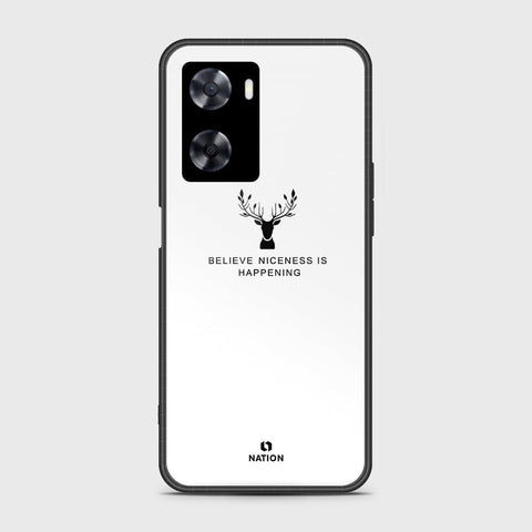 Oppo A77s Cover- Nice Series - HQ Ultra Shine Premium Infinity Glass Soft Silicon Borders Case