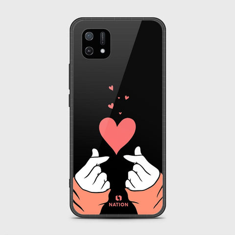 Oppo A16K Cover- Onation Heart Series - HQ Ultra Shine Premium Infinity Glass Soft Silicon Borders Case