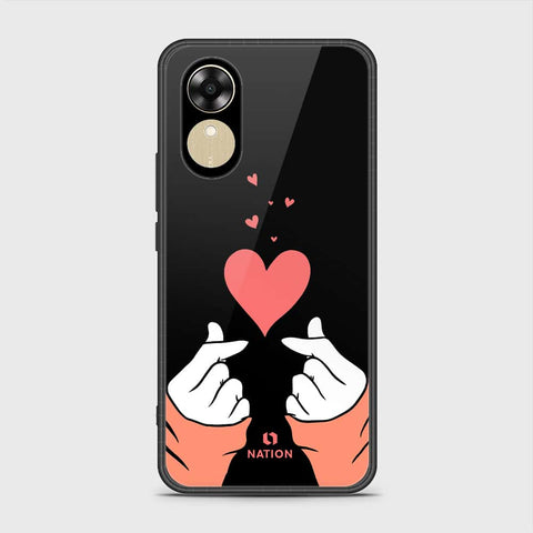 Oppo A17k Cover- Onation Heart Series - HQ Ultra Shine Premium Infinity Glass Soft Silicon Borders Case