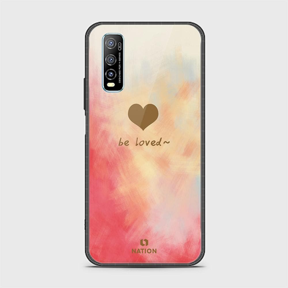 Vivo Y70s Cover - ONation Heart Series - HQ Ultra Shine Premium Infinity Glass Soft Silicon Borders Case