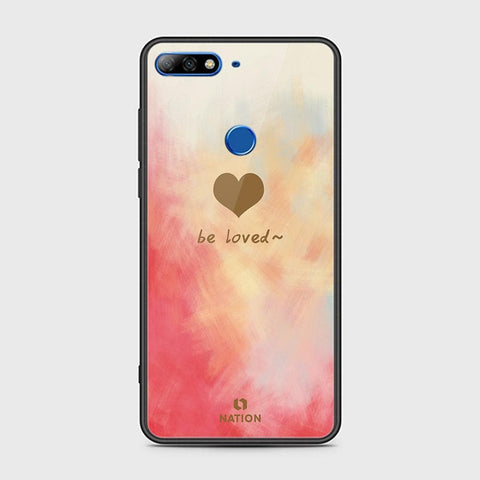 Huawei Y7 2018 Cover - ONation Heart Series - HQ Ultra Shine Premium Infinity Glass Soft Silicon Borders Case