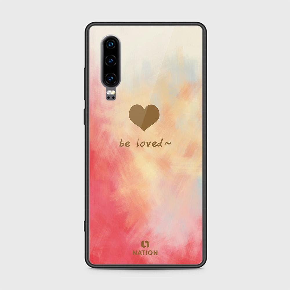 Huawei P30 Cover - ONation Heart Series - HQ Ultra Shine Premium Infinity Glass Soft Silicon Borders Case