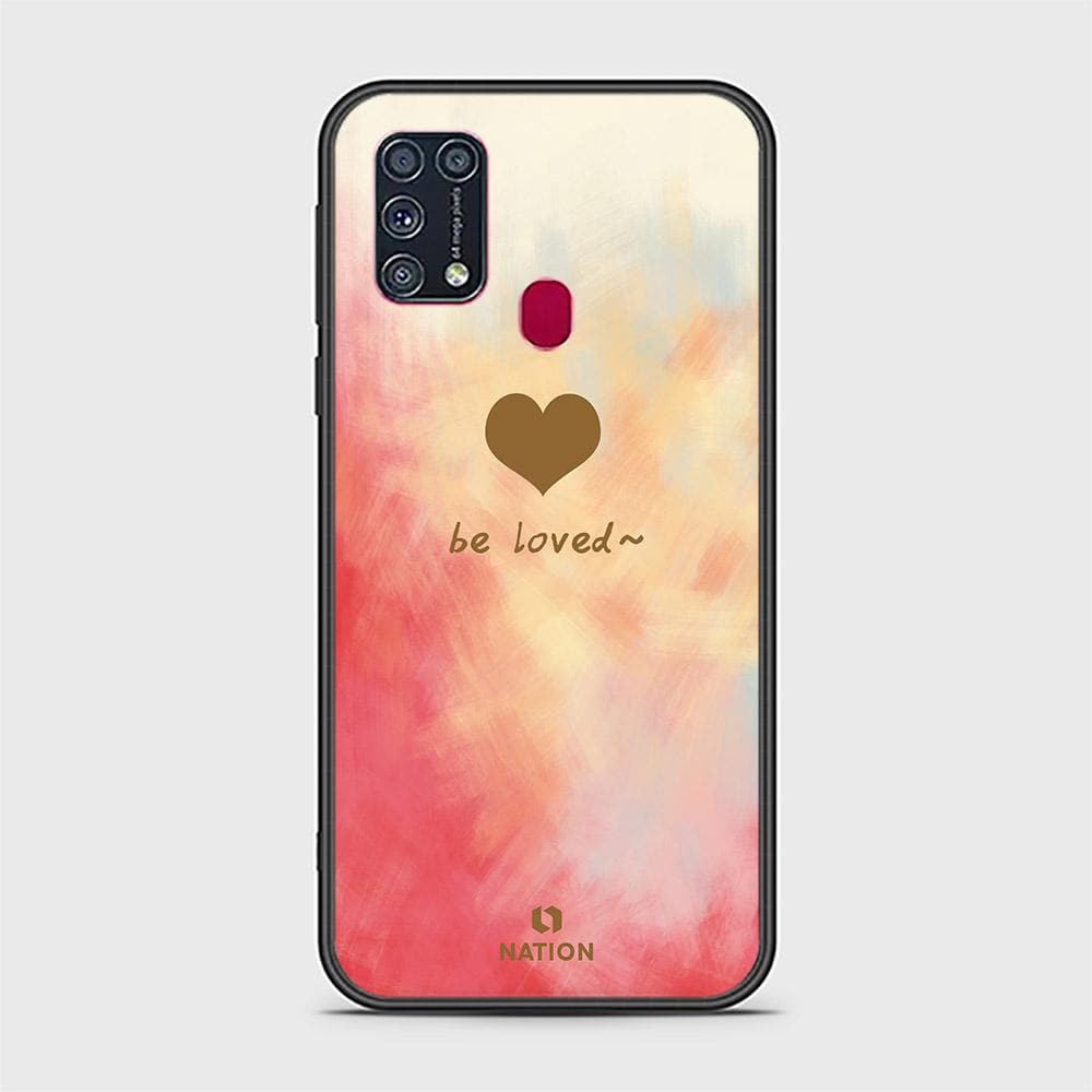 Samsung Galaxy M31 Cover - Onation Heart Series - HQ Ultra Shine Premium Infinity Glass Soft Silicon Borders Case