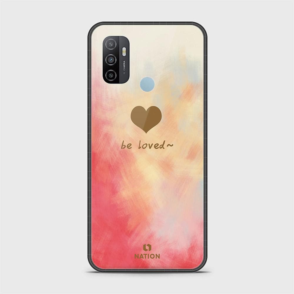 Oppo A53s Cover - Onation Heart Series - HQ Ultra Shine Premium Infinity Glass Soft Silicon Borders Case