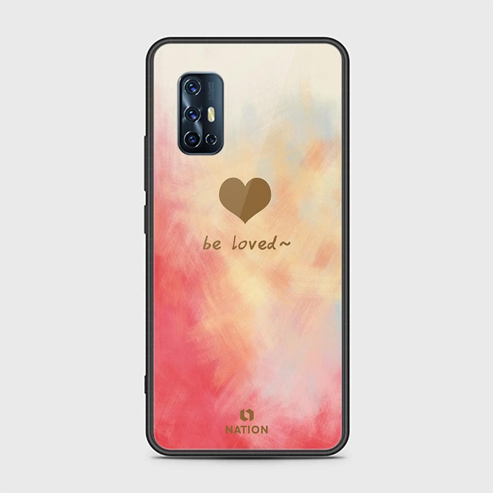 Vivo V17 Cover - ONation Heart Series - HQ Ultra Shine Premium Infinity Glass Soft Silicon Borders Case