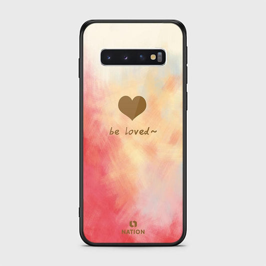 Samsung Galaxy S10 Cover - ONation Heart Series - HQ Ultra Shine Premium Infinity Glass Soft Silicon Borders Case