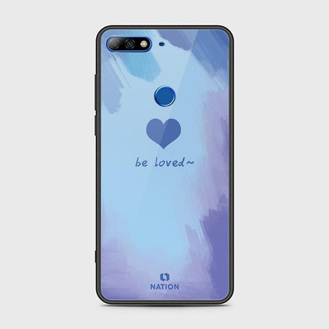 Huawei Y7 2018 Cover - ONation Heart Series - HQ Ultra Shine Premium Infinity Glass Soft Silicon Borders Case