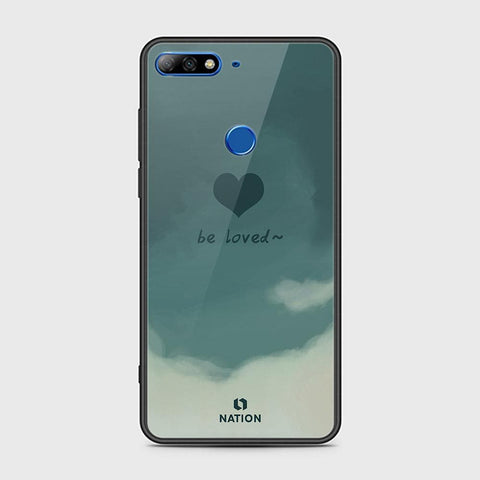 Huawei Y7 2018 Cover - ONation Heart Series - HQ Ultra Shine Premium Infinity Glass Soft Silicon Borders Case