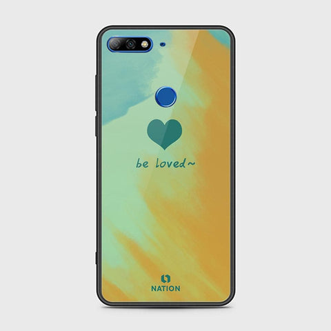 Huawei Y7 2018 Cover - ONation Heart Series - HQ Ultra Shine Premium Infinity Glass Soft Silicon Borders Case