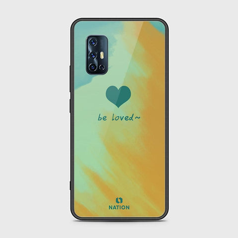 Vivo V17 Cover - ONation Heart Series - HQ Ultra Shine Premium Infinity Glass Soft Silicon Borders Case