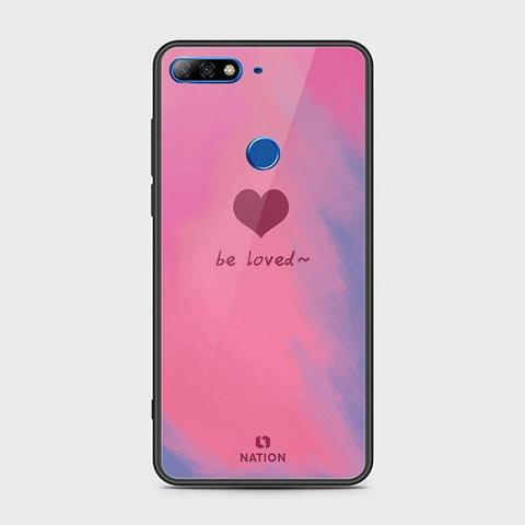 Huawei Y7 2018 Cover - ONation Heart Series - HQ Ultra Shine Premium Infinity Glass Soft Silicon Borders Case